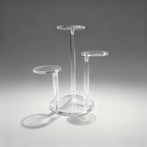 A Set Of 3 Heads Acrylic Display Stand, Used For Placing Jewelry, Collectibles, Multifunctional Disp