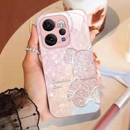 For Vivo V70 V60 Casing Vivo V60 V50 Lite Casing Liquid Glass Shell Diamond Bear Shockproof Mobile P