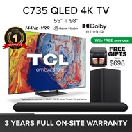 TCL C735 QLED 4K Google TV 98 inch | IMAX Enhanced | Dolby Vision IQ | Dolby Atmos | Onkyo | MEMC | 144 Hz VRR | Game Master | HDMI 2.1