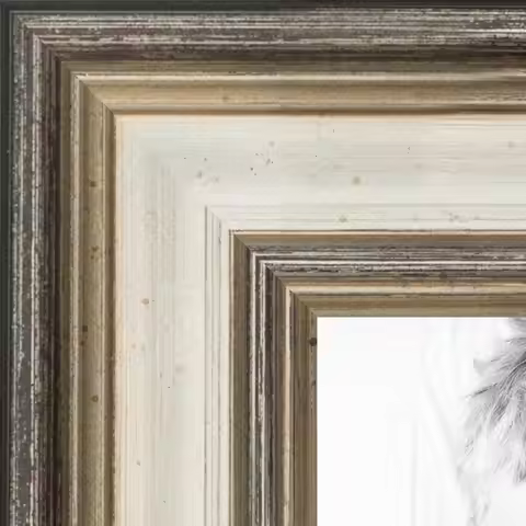 1.25 Inch Custom Wood Poster Frame - Antique Silver Panel, 24x36, with 060 Plexi Glass and Corrugate