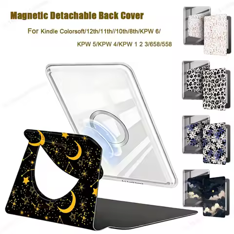 For Kindle 11th Generation Case 2024 RS23CV 360° Rotatable Magnetic Detachable Acrylic Case For Kind