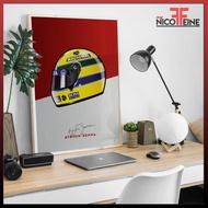 [Poster Only] Ayrton Senna McLaren Formula 1 F1 Racing Helmet Minimal Art Large Poster Print / Wall 