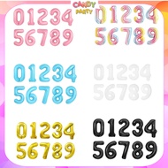 Birthday Number Balloons SILVER-YELLOW-WHITE-BLACK-BLUE-PINK 70cm High - BB6 Birthday Decoration Acc