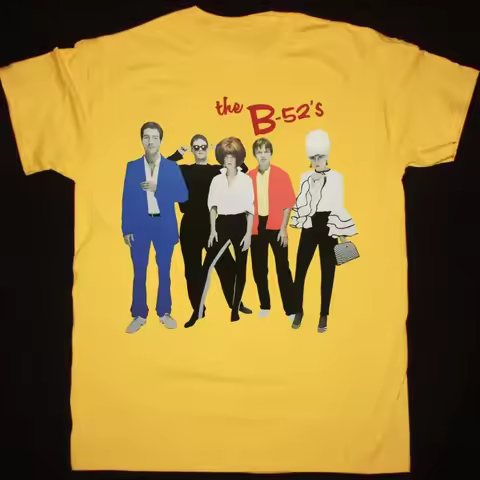 Vtg The B-52’s Band Live On Tour Cotton Yellow T Shirt Unisex All Size 1A304
