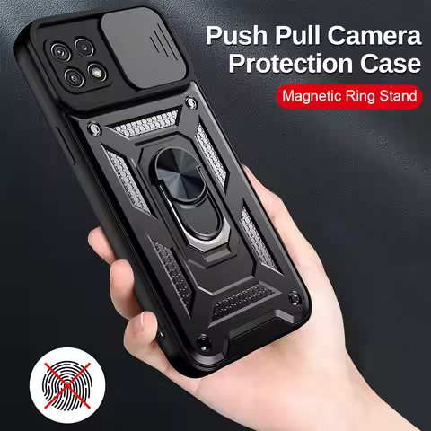 Sansung Galaxi A22 Case Push-pull Camera Car Magnetic Protectors Shell For Samsung Galaxy A22 A 22 2