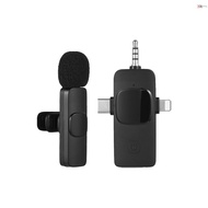 3-in-1 Wireless Collar Clip Microphone Clip-on Microphone Mic Transmitter and Receiver with Clip Portable Rechargeable Microphone System for Interview Live Show Vlog Shooting Teach
