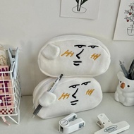 TRI Unique inanimate pencil case meme holding a pen, cool face pen box, cute funny duck, large capac