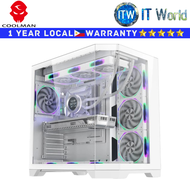 Itw | Coolman Computer PC Case Spectra Luxe ATX Case Tempered Glass (Black | White)