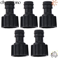 CHAMPIONO 5PCS Faucet Connector, G3/8 Female Thread Black Hose Adapter, Multipurpose PP Pipe Fitting