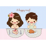 Wall decoration Decal - 2 little babies eat together