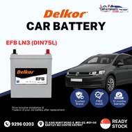 DELKOR EFB LN3 (70AH) Vehicle Battery | Shop Install / Onsite Car Battery Replacement Service DIN75L