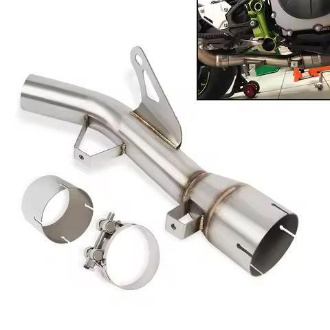 For Kawasaki Z 900 Z900 Z900e 2017-2021 2020 Motorcycle Steel Eliminator Exhaust Muffler Mid Link Pi