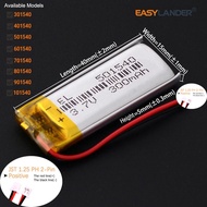 JST1.25 2P 801540 701439  Li-ion Polymer Lithium Battery Lipo  301540 401540 501540 3.7V 300mAh 6015