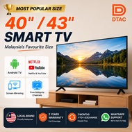 40"43"50" Inch Android Smart TV TV Pintar Netflix YouTube HDR10 Screen Mirroring Malaysia Warranty