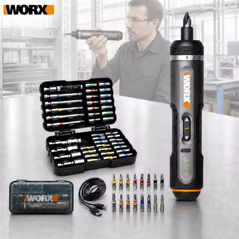 Electrical Screwdriver Set Worx 4V WX242 Smart Cordless Electric Screwdrivers USB Rechargeable Handl
