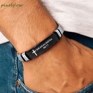 PIXELGLOW Family Friendship Bracelet, Silver Adjustable Inspirational Quotes Braclets, Simple Stainl