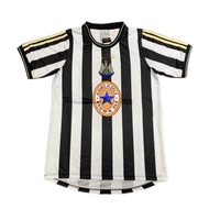 Newcastle Blockcore Retro Football Jersey Long Sleeve Mens And Womens T-shirt Sports Leisure Outer W