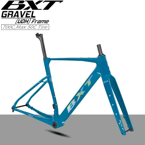 BXT Carbon Fibre T1000 Carbon Gravel Bike Frame Flat-Mounted Disc Brake Road/MTB Bicycle Frame UDH h