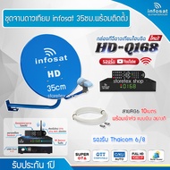 Infosat 35cm. (ยึดผนัง) + กล่องทีวีดาวเทียมไฮบริด Infosat HD-Q168 แถมสาย RG6ตามชุด storetex shop