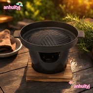 ANHUITYJ Mini BBQ Grill, Burner Stove Wooden Trivet Hibachi Grill, Portable Removable Stand Smokeles