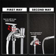 Finish Wall Bathroom Faucet Two Way Tap bidet spray holder Penyangkut Paip Hos Tandas Kepala Paip Bi