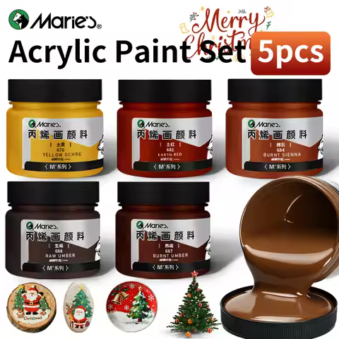 Marie's Acrylic Paint Set for Kids,High Quality,5 Bottles Brown Pigments,100ml/3.38oz,Art Back to Sc