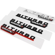 2Pcs Biturbo 4matic Logo Letters Car Fender Emblem Badge Sticker For C43 E43 GLE43 GLC43 Accessories