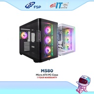 FSP M580 mATX Desktop PC Casing with VITA 850GM 80Plus Gold PSU | 6x120mm ARGB Fans | CurvedPanel (B