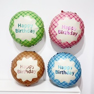 60cm Round Checkered Pattern Birthday Letter Aluminum Film Balloon Birthday Party Decoration Baby De