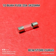 10 PCS 20A 250V GLASS FUSE 5x20MM SMALL FUSE