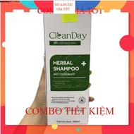 COMBO 02 BOXES Herbal shampoo clean day Women - 300ml bottle of anti-dandruff shampoo to reduce itch