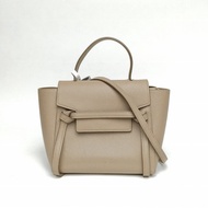 CELINE Belt鯰魚包Nano卡其色牛皮金扣肩背包
