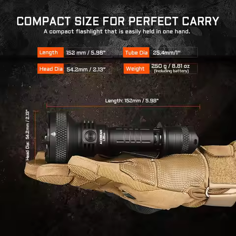 ACEBEAM L35 2.0 Tactical Flashlight 6500K 5000LM Super Bright 650M Long Range XHP70.3 HI LED Flashli