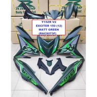 Cover Set Rapido Y15ZR V1 V2 Yamaha Exciter 150 (12) Ysuku Matt Green White Pink Accessories Motor Y15 Green Nardo Grey