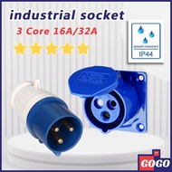 IP44 Waterproof Rating 16A/32A Three Pin Industrial Plug 3PIN Waterproof Dustproof Electrical