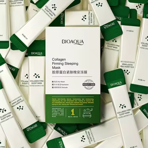 60pcs BIOAQUA Collagen Sleeping Facial Mask Moisturizing Firming Face Mask Anti Wrinkle Facial Skin 
