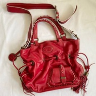 LANCEL Premier Flirt leather bucket bag in red 限量版紅色真皮手袋 水桶包