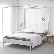 Stainless Steel Canopy Mosquito Netting Frame, Mosquito Net Bracket Four Corner Bed, Metal Tee Connecters, Fit for Single/Double/King/Super King Bed (Color : 24mm, Size : 1.8x2m Bed)