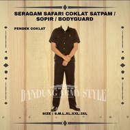 GROSIR Seragam Safari Security Coklat Terbaru Lengan Pendek Baju Safari Satpam Bodyguard Supir terba
