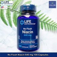 ไนอะซิน No Flush Niacin 640 mg 100 Capsules - Life Extension