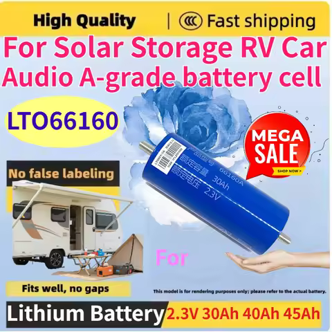 New LTO66160 Lithium Titanate Rechargeable Battery 2.3V 30Ah 40Ah 45Ah for Solar Storage RV Car Audi