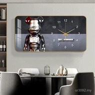 Living Room Background Wall Dining Room Clock Painting kaws Dining Table Violent Bear Painting Sofa 