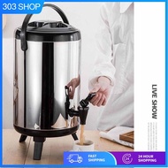 Stainless Steel Thermos Dispenser 6L-12L Coffee Milk Tea Water Pot Barrel Hot Cold Insulated Air Pan