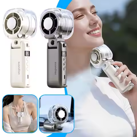 Handheld Foldable Semiconductor Fan with Cooling Spray Electric Air Cooler High Speed Mini Blower Po