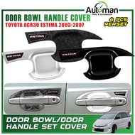 Door Bowl Handle Cover Toyota Estima ACR30 2003 - 2007 Protector Guard Chrome Carbon Black Accessori