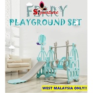 Ferry 4 In1 Swing And Slide Indoor Outdoor Mini Playground With Basketball Hoop Music Light Play Set