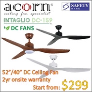 Acorn Intaglio DC-159 DC motor 52/ 40 inch Ceiling fan with 22W 3 tone led