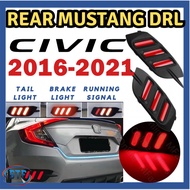 Honda Civic FC 2016 - 2021 Rear Bumper Reflector  Lamp  Civic FC Rear Mustang Lamp
