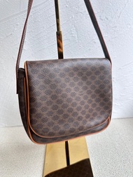 中古包 Vintage Celine 棕花斜揹小方包