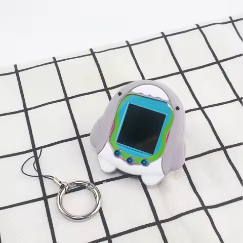 Silicone Case + Strap For Tamagotchi Uni 2023 Console Cute Cartoon Shark Potective Cover with Lanyar